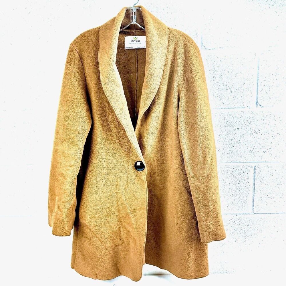 JANSKA Artsy USA Fleece Polartec Pockets Shawl Wrap Women’s Size Medium Green